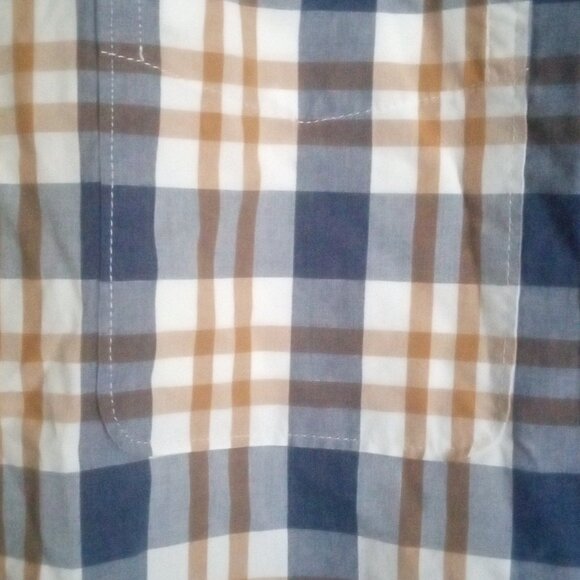 Vintage 90s Denver Hayes Men Large L Long Sleeve Button Down Plaid Checker Shirt - Picture 5 of 6